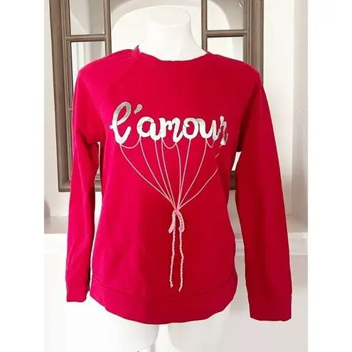 Como vintage Comp Vintage L’Amour Sweatshirt in Raspberry Red, Size L