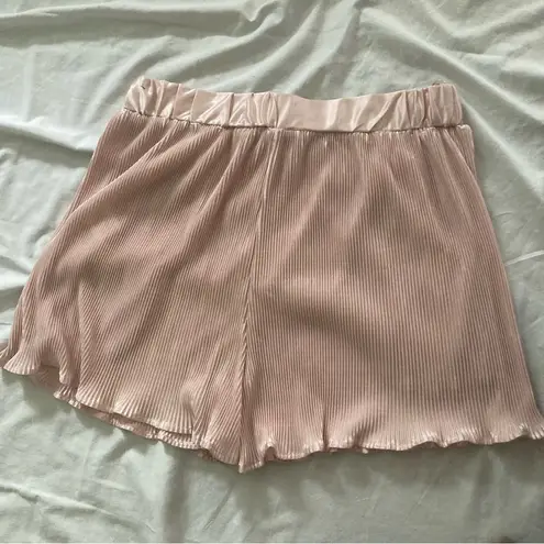 Blue B Satin Ribbed Sleek Shorts Size Medium Light Pink