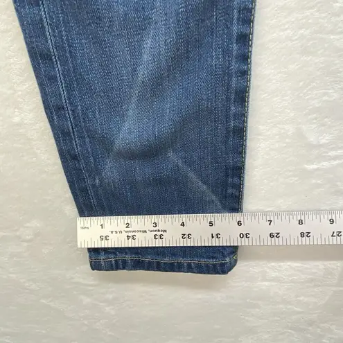 Elie Tahari Jeans Women's 27 Blue Slim Straight Leg denim no size tag worn hem