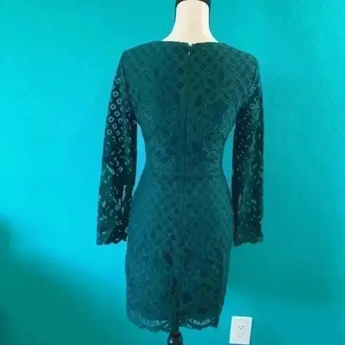 ⭐️ Cupcakes & Cashmere forest green Spence lace long sleeve dress in size 2 Blue