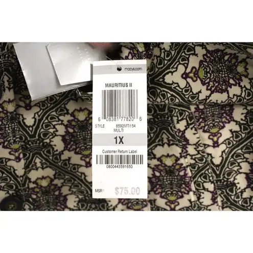 Charter Club Printed Jean Style Jacket Mauritius II 1X Printed NWT $75 Stretch