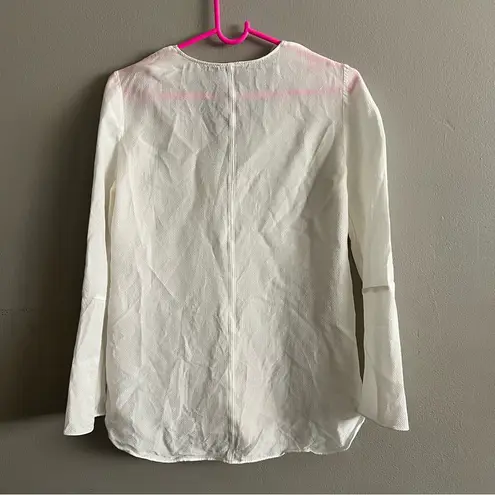 Massimo Dutti V-Neck Tunic Blouse Top Bell Sleeves Viscose Silk blend sz 4 NWOT