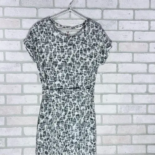 Anthropologie Dolan Left Coast Taleen Textured Leopard Print Midi Dress Size S Gray