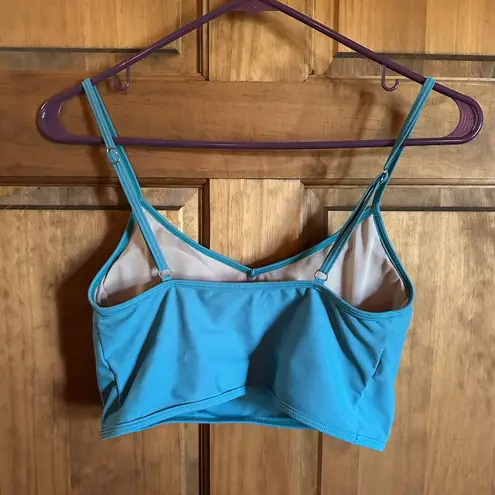 Kortni Jeane swimsuit! Blue green, teal V’d crop top swimmer size small!