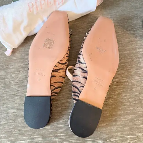 Piferi Drizella Cheetah Crystal Ballerina Slides Size 38 / 7.5 Brown