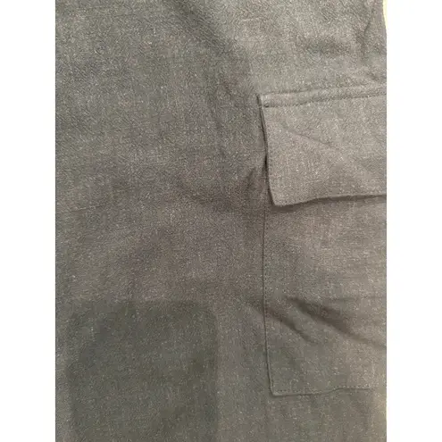 Drew NWT Size Small Women's Black Linen Blend High Rise Wide Leg Cargo Pants - Image 3