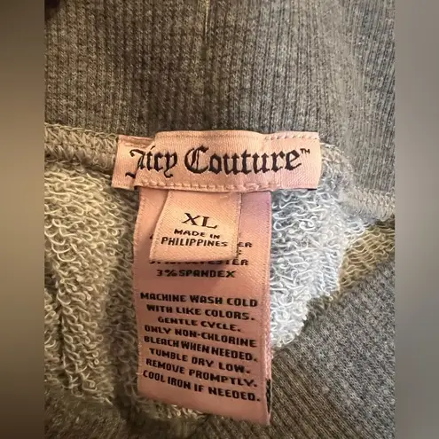 Juicy Couture  Gray Cuffed Sweatpants Size XL Snap Back Pockets Side Mesh Detail