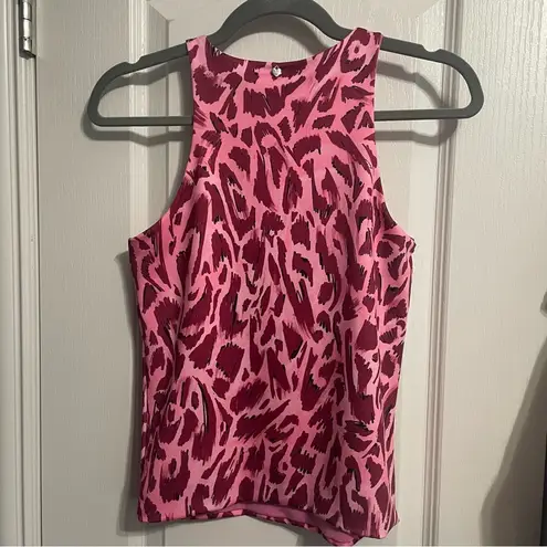 💖 Tucci Pink Brush Stroke Printed Sleeveless Blouse