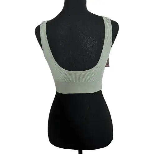 Halara Seamless Flow Medium Support Ruched Sports Bra Large Women’s Green NWT