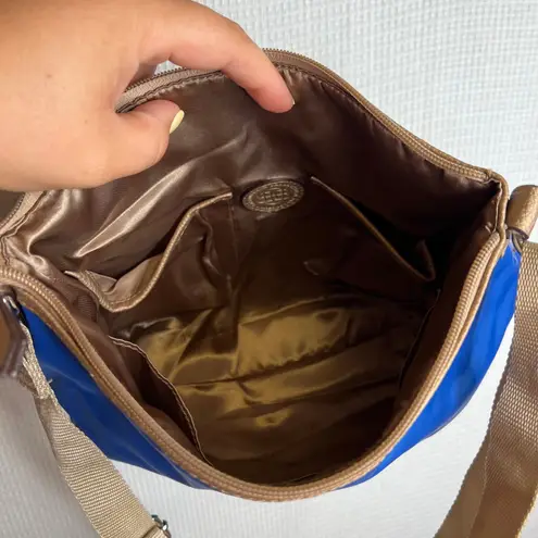 Dana Buchman Blue Crossbody Bag with Gold Trim Details Purse Handbag