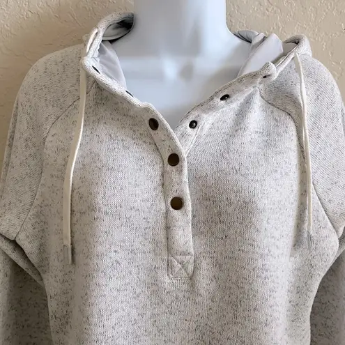 Thread and Supply  Fleece Snap Up Hoodie Hooded Sweatshirt Grey Women’s Medium