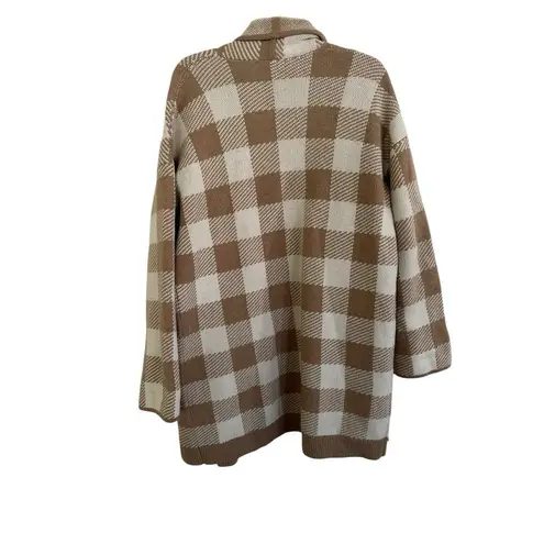 Madewell  Minetta Sweater Coat in Buffalo Check Merino Wool | Beige Cream | SZ M