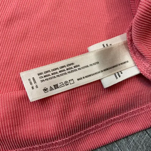 Saturday Sunday Anthropologie Amy Surplice Salmon Short Sleeve Top