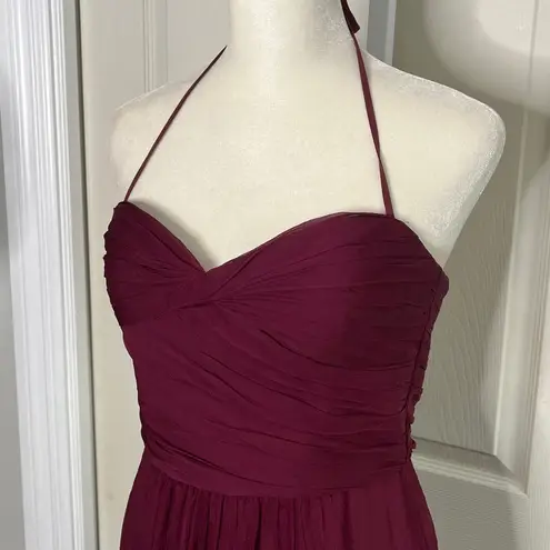 Amsale Silk Cranberry Wine silk Bridesmaids Dress Size 4 A