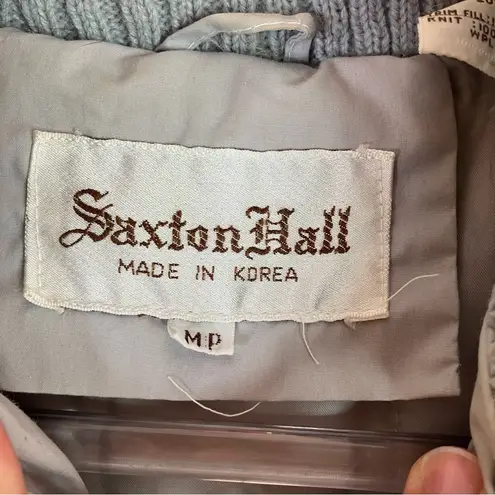 Saxton Hall | Vintage Down Feather Women's Light Gray Hooded Puffy Coat M Petite Size undefined