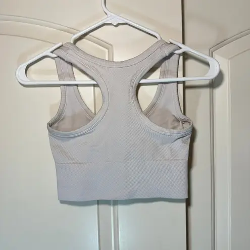 Pro-Fit Seamless Ribbed Tank Top Athletic Racerback Sports Bra Gray Small