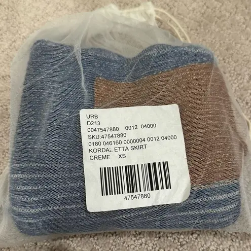 Kordal Studio | Etta Color Block Skirt in Alpaca Wool and Mulberry Silk | XS Blue