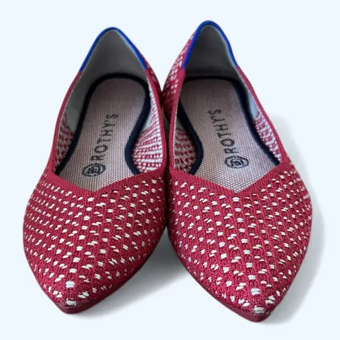 Rothy's Rothy’s The Point Knit Ballet Flats Red Apple Honeycomb Women’s 8.5 Chic Preppy