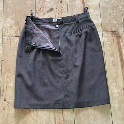Hirsch Vintage dark brown gray Office Pencil Skirt W Lthr Belt Women’s Size 40 Size undefined