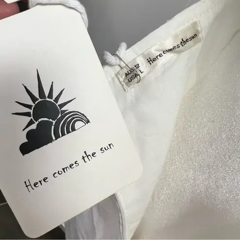 Here Comes the Sun NEW  Norma Puff Sleeve Cutout Back Mini Dress White NWT