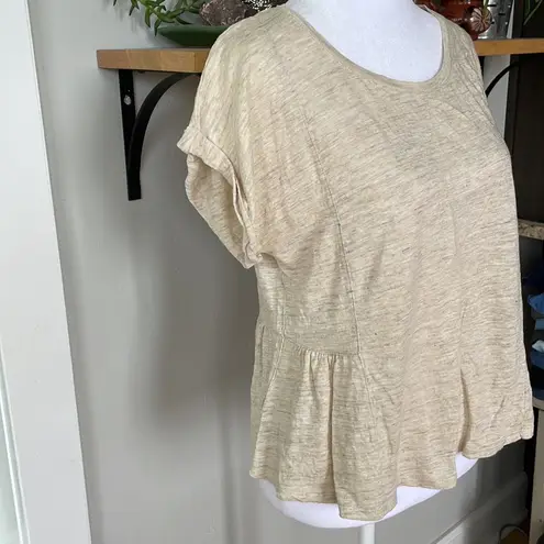 Madewell  Modern Linen Gather Top in Cream Linen Size Medium