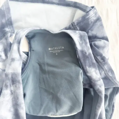 Athleta  Conscious Crop Bra Workout Tank Tie Dye Diamond Dye Size Small Black