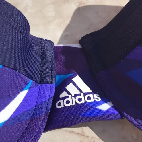 Adidas Purple and Blue Geometric Print  Strapless Bikini Top