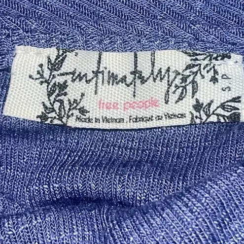 Free People Intimately  Ribbed Dani Swing Tank Top in Dusty Iris Blue S