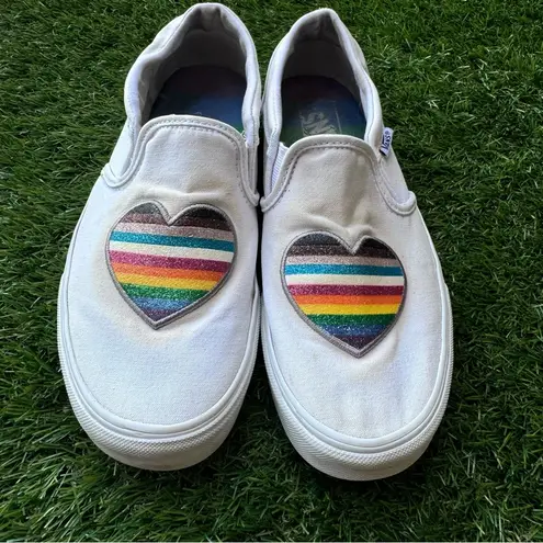 Vans Women's ® Pride Asher Slip-On Shoes White / Multicolor Size 8