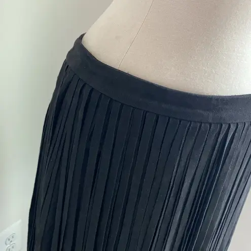 5|48  Fringe Mini Skirt Womens Sz 10 Black Sueded