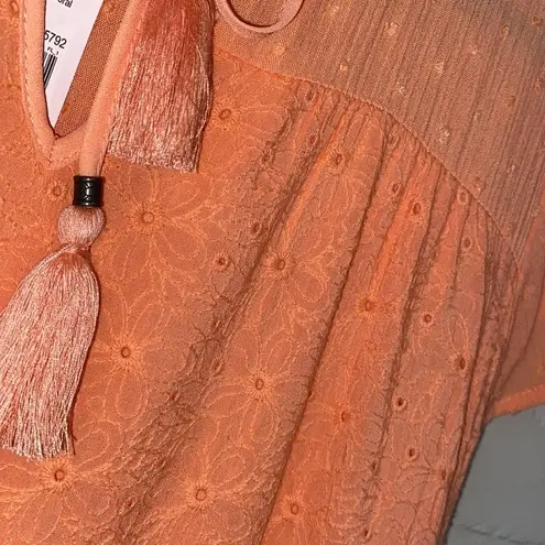 Kate & Sam dress NEW coral orange dress Swiss dot & eyelet lined small