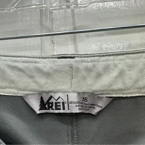 REI Hiking outdoor adventure pants women's 16. adjustable waist lightweight gray