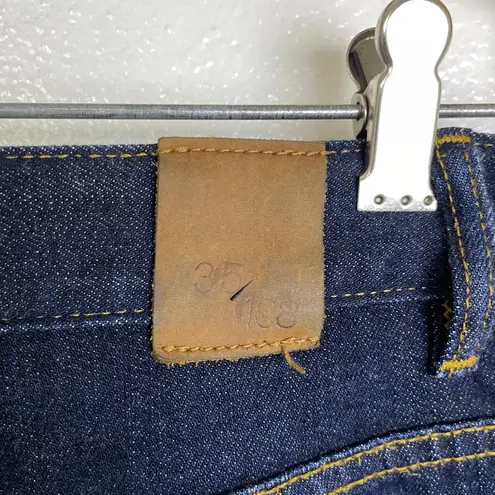 Raleigh Selvedge Straight Leg Jeans 25 Blue White Oak Cotton Stretch USA 26x28