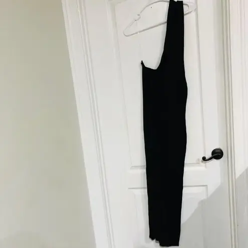 LNA Clothing Women's Maxi Dress One Shoulder Bodycon Side Slit Black Size XS NWT