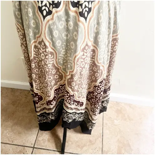 Soft Surroundings Midi Knit Smocked Dress Petite XL Asymmetrical Hem Multicolor