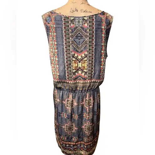 HEMANT & NANDITA Vibrant Boho Patterned Mini Dress Women’s size 1 X Blue