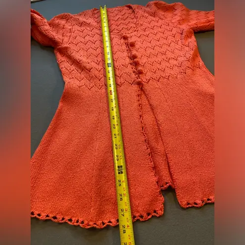 Vintage Picardo Knits Maxi Dress 2 pieces long sleeve jacket + sleeveless dress Orange