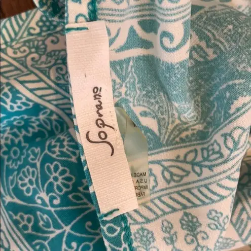 Soprano  NORDSTROM Women’s Turquoise & White Boho Print Halter Maxi Dress Size M