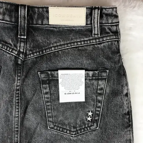 ICON DENIM Grey Denim Maxi Skirt with Front Slit NWT Size 24 Gray