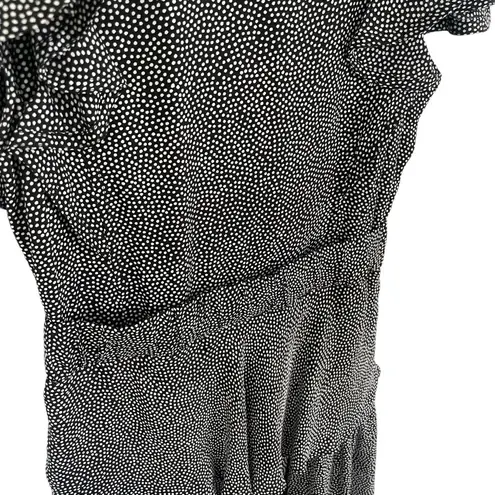 ALC Frank ALC Black Silk Mini Dress White Polka Dot Ruffled Peplum Tiered
