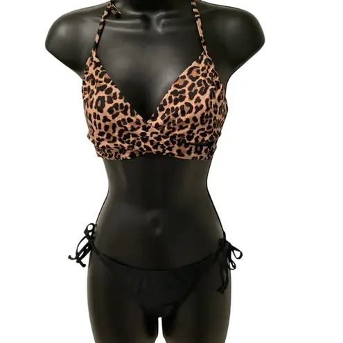 Victoria’s Secret PINK Leopard Top & Xhilaration String Bikini Bottoms. Brown Size undefined