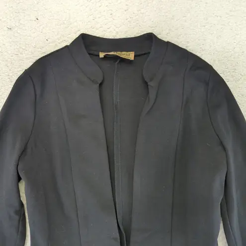 Hybrid & Company Unstructured Blazer Jacket Collarless Women's Sm Stretch Peplum Black