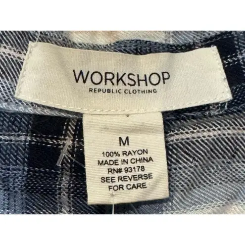 Workshop Republic Clothing Women's Shirts Flannel Plaid Button Down Medium NWT