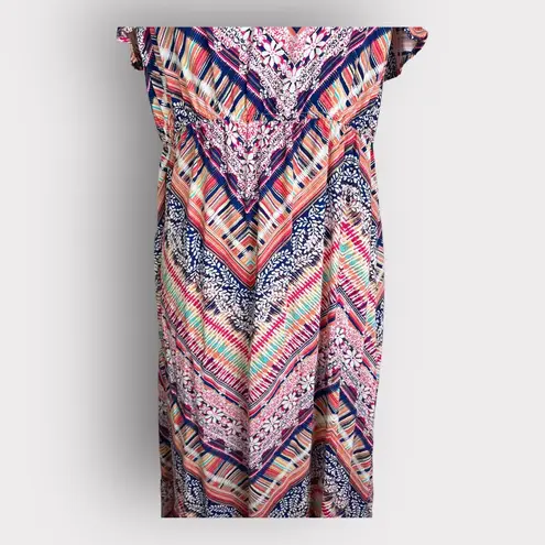 Socialite  Printed Tiered Halter Maxi Dress | Large | Boho Chic Elegance