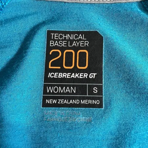 Icebreaker 200 1/4 Zip Pullover Womens Small Technical Base Layer Merino Wool GT