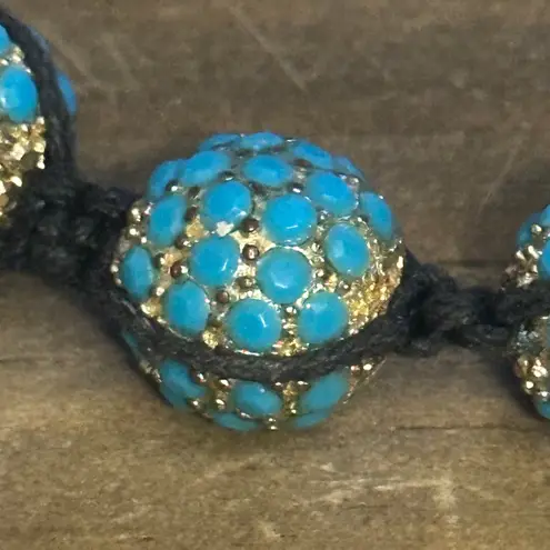 BaubleBar Turquoise Shamballa Bead Bolo Bracelet