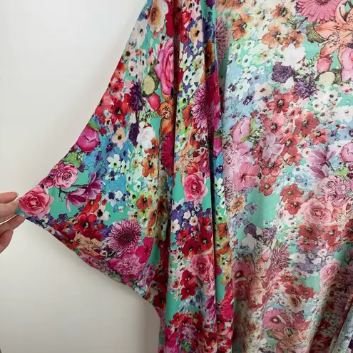 Umgee ‎ Floral Kimomo Cardigan Size S/M Feminine Colorful Flowy