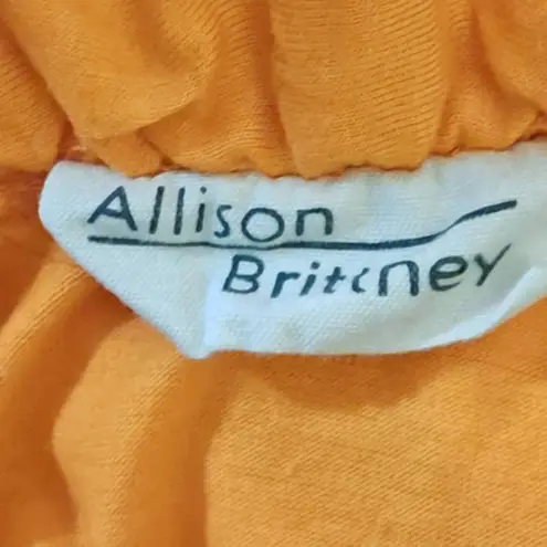 Allison Brittney Womens Ruffles Fit and Flare Orange Mini Dress Size Medium