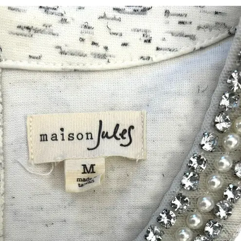 Maison Jules Short-Sleeves A-Line White Dress Size Medium