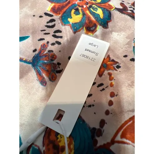 Stitchdrop Womens L Maui Paisley Sunset Maxi Dress Satin Tropical Summer Cottage Size L